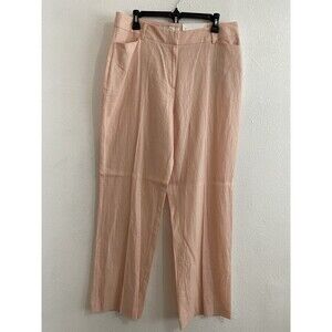 C Est 1946 Women’s Peach Wide Leg Linen Pants Trousers Sz 14 J26